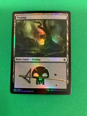 MTG Magic Swamp FOIL 261 Signed F&B Artist Proof x1 Khans Of Tarkir Paquette - Image 1 of 2