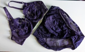 Vintage VANITY FAIR Nylon Bra 36C & MEDIUM Bikini Panties SET NWOT HTF RARE SEXY - Picture 1 of 11