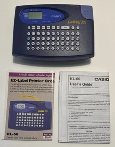 Casio KL-60 Label it! EZ-Label Printer Plus Tape Cartridge Label Maker TESTED - Picture 1 of 14