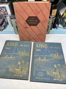 Vintage LOT (3) History Book “Kansas…Our State” Goebel 1952 / Story Of Kansas - Picture 1 of 24