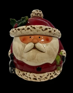 SANTA CLAUS Cookie Jar Transpac Dol Nordic Ceramic 10” tall CLEAN - Picture 1 of 10