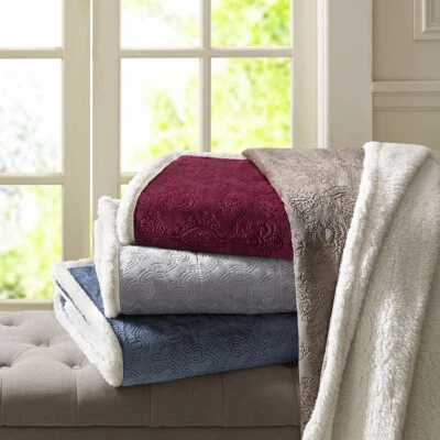 Madison Park Elma Oversized Textured Plush Throw 60x70 - Image 1 of 4