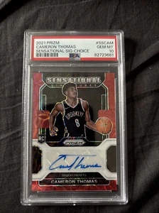 2021 Prizm Cameron Thomas Rookie Sensational Signatures Auto Choice Red PSA 10 - Picture 1 of 1
