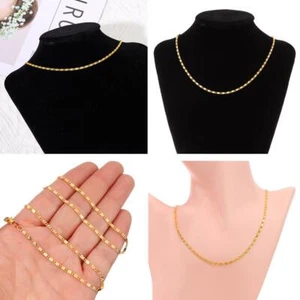 NEW Exquisite Men Women Gold Filled Chain Necklace Jewelry 16-30 Inches - Picture 1 of 20