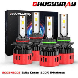 Combo 9005+9006 LED Headlight Bulb Set For Chevy Silverado1500 2500 HD 2001-2006 - Picture 1 of 11