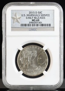 2015-D U.S Marshals Service Half Dollar NGC MS69 - Picture 1 of 4