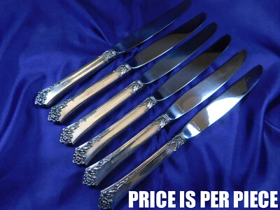 CUCHILLO DE CENA RELIQUIA DAMASCO ROSA PLATA ESTERLINA - MUY BUEN ESTADO Foto 1 de 4