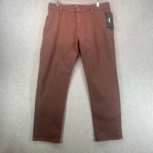 Mavi Pants Mens 33x28 Red Brown Johnny Chino Slim Stretch Flat Front Mahogany - Picture 1 of 19