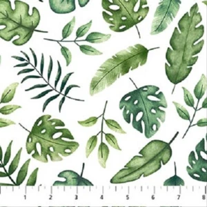 Wee Safari Quilt fabric Cotton by Northcott 25645-10 Jungle Leaves 7/8 yd LAST - Picture 1 of 4