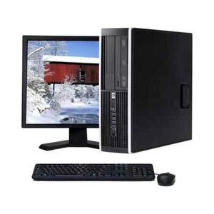 HP Desktop Computer PC Core 2 Duo Windows 7 32bit 8GB 250GB HDD 17" LCD WIFI - Afbeelding 1 van 5