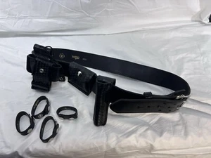 Cintura vintage Boston in pelle 6501 polizia Dutyman con marsupio e fondine nera - Foto 1 di 13
