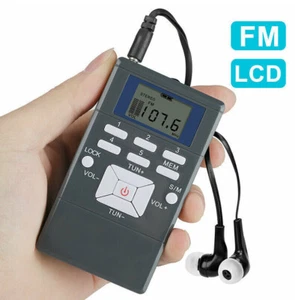 Mini FM Radio Taschenradio LC-Display Stereo Empfänger mit Kopfhörer Reiseradio - Bild 1 von 12