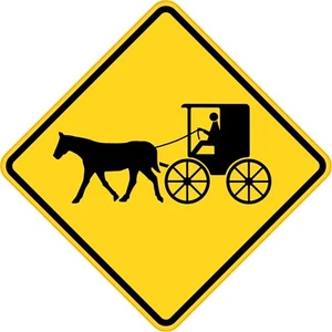 Amish Buggy Carriage Crossing Vinyl Bumper Sticker Window Decal - Picture 1 of 1