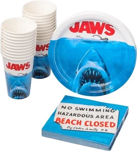 Jaws 60 Pack Partyware Disposable Paper Plates, Napkins, and Cups - Picture 1 of 9