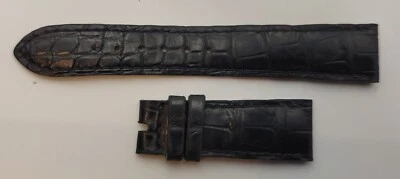 Authentic Patek Philippe Geneve Black Leather watch strap 19/16mm 54+113mm OEM - Image 1 of 2