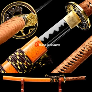 Espada samurai japonesa hoja negra acero al carbono Wakizashi 1095 Sharp Tiger de 30"" - Imagen 1 de 11