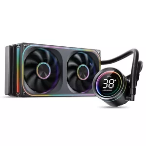 Enfriador de CPU líquido negro 240 mm direccionable RGB radiador de refrigeración por agua todo en uno - Imagen 1 de 23