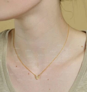14K Gold Trio Opal October Birthstone Pendant Necklace Christmas Gift - Picture 1 of 5