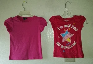Bargain 2 Girls Fuchsias Tops George Sz 7 Canyon River Blues Sz S I love My Dad - Picture 1 of 9