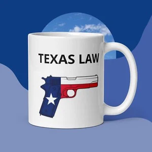 TEXAS LAW Coffee/Tea Mug 11oz. Up ( Double Sided ) Texas State Flag - Picture 1 of 3