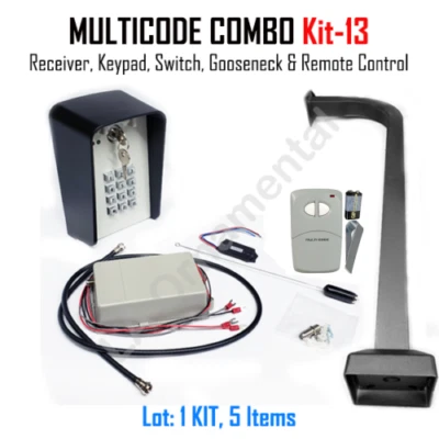 MULTICODE Kit-13 109950 2 Btn Transmitter TS DOL1000 Keypad Switch 300 Gooseneck - Image 1 of 4