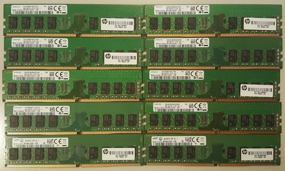 Stock 10x RAM Samsung DDR4 PC4-2133P 1Rx8 4GB M378A5143EB1-CPB - Testate - Immagine 1 di 1