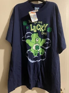 Y2k 2004 Care Bears Lucky Day Navy Blue Graphic T-Shirt Men’s Size Large - Picture 1 of 3