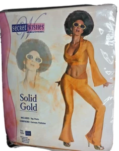 Secret Wishes Solid Gold Disco 1970's Costume Adult Size L Top & Pants New - Bild 1 von 5