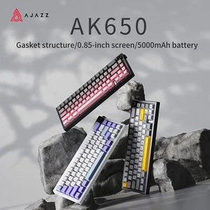 AJAZZ AK650 65% 3 Modes Hot Swappable Gaming Keyboard with Screen and Knob - Picture 1 of 30