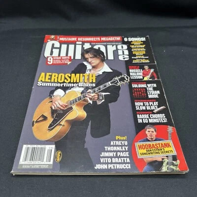 Guitar One Magazine August 2004 Aerosmith Joe Perry Hoobastank Megadeth & More - Image 1 of 4