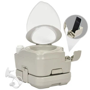 2.6 Gal Portable Toilet Camping Porta Potty with Diagonal Enlargerd Bowl Outdoor - Picture 1 of 8