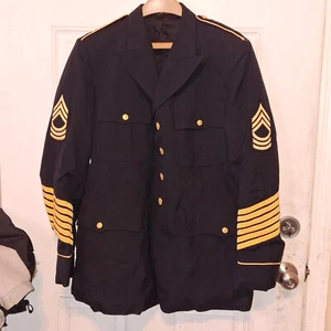 US Army Service Uniform ASU Dress Blue Coat Jacket 44R Master Sergeant 44 Regula - Picture 1 of 1