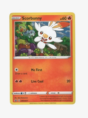 Pokemon TCG: Scorbunny SWSH071 SWSH: Sword & Shield Promo Cards Holo - Image 1 of 3
