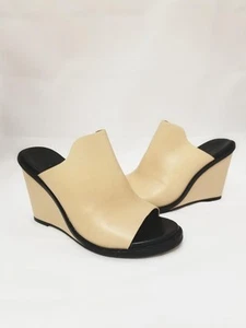 French Connection Womens PANDRA Open Toe Leather Mules, Beige, Size 7.5 - Picture 1 of 6