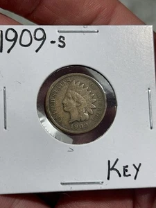 1909 S Indian Head Cent 1C Fine Key Date! Nice Eye Appeal** - Picture 1 of 9