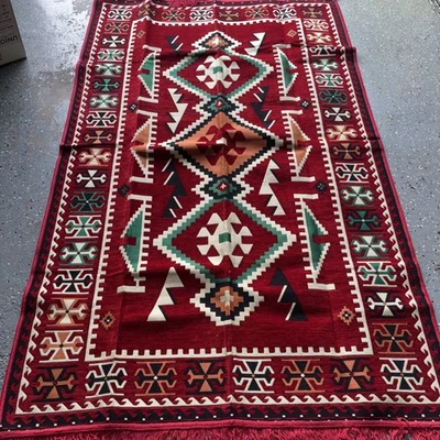 Alfombra Kilim turca tejida a mano 6x5 Foto 1 de 3