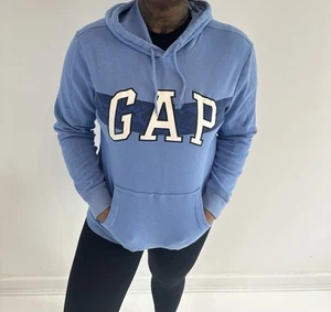 GAP Y2K Ocean Blue Graphic Drawstring Oversized Hoodie - Picture 1 of 9