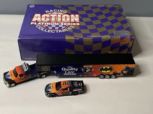 1/64 Action #88 Dale Jarrett Batman 1998 Ford Dually & Show Trailer W/ Car - Picture 1 of 8