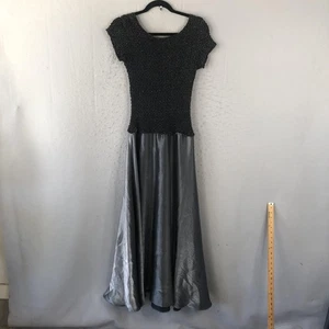 JS Collections Dress Womens 12 Metallic Maxi Evening Formal Gown Retro Shiny - Picture 1 of 17
