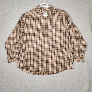 Bullock & Jones Viyella Shirt Mens 2XL Beige Plaid Button Down Wool Blend USA - Picture 1 of 10