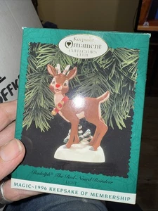 Hallmark MAGIC RUDOLPH LA RENNA DAL NASO ROSSO RICORDO LUCE ornamento 1996. (ho6 - Foto 1 di 1