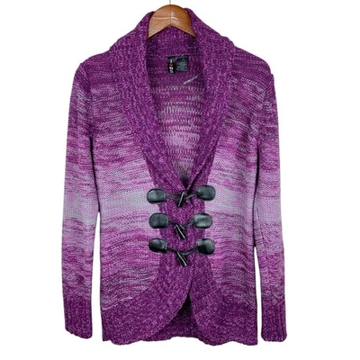 Cárdigan Suéter Boy Meets Girl Púrpura Tejido Palanca Largo Más Largo Junior's L Foto 1 de 4