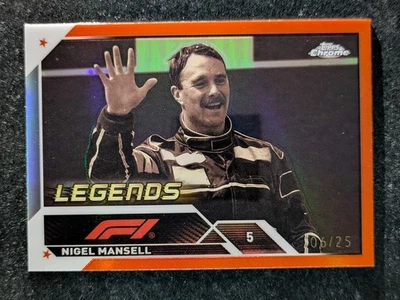 2023 Topps Chrome F1 NIGEL MANSELL 6/25 Orange Refractor Legends SP #197 - Image 1 of 3