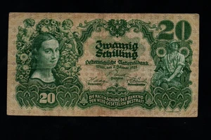 20 SCHILLING  FINE  BANKNOTE  FROM  AUSTRIA  1928  PICK-95    RARE - Picture 1 of 2