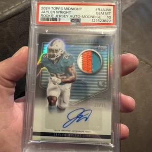 2024 Topps Midnight Jaylen Wright 3 Color /25 RPA Dolphins PSA 10 - Picture 1 of 3