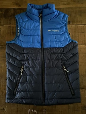 Columbia Kid Youth Blue Quilted Puffer Vest, Omni Heat, Small 8 - Image 1 of 4