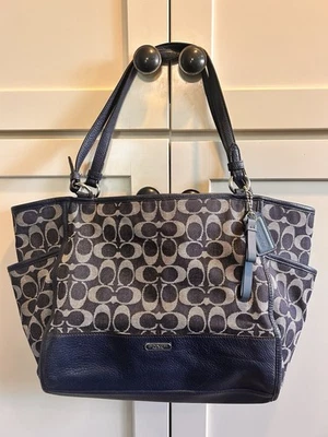 Bolso de Trabajo COACH Park Carrie Signature Denim Jacquard F32622, Bolso Cartera Foto 1 de 4