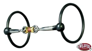 Dog Bone Ring Snaffle Bit with 5 Inch Sweet Iron Mouth with Copper Inlay Weaver - Picture 1 of 3