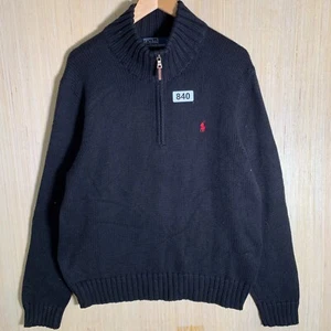 Vintage Polo Ralph Lauren Pullover Erwachsene Größe Large schwarz Langarm Herren 1/4 - Bild 1 von 13