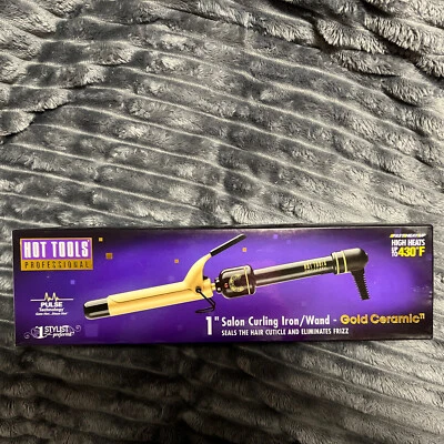 Hot Tools Professional ~ Salon Curling Iron/Wand  1”~ Gold Ceramic ~ Up To 430°F - Image 1 of 2